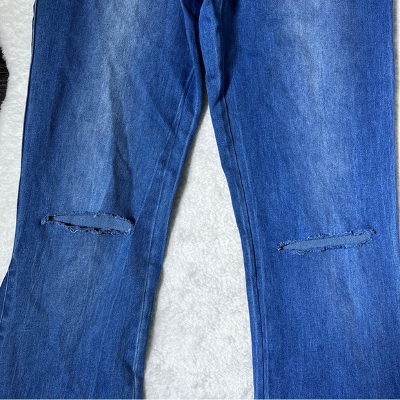 Newbury Kustom Ripped Bellbottom Flare Jeans Size 29 - Picture 4 of 9
